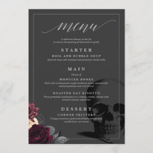 Death to My 20s 30th Birthday Dinner Menu Card