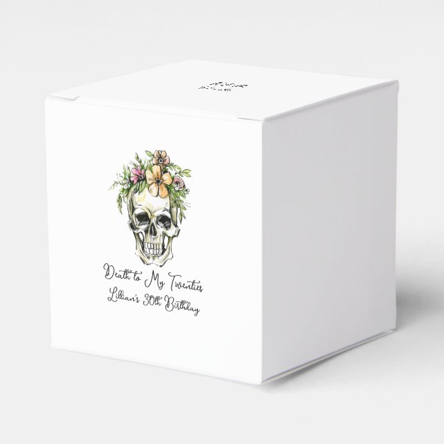 Death to My 20s Birthday Skull Favor Box (Front Side)