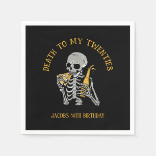 Death to My 20s Skeleton Napkin