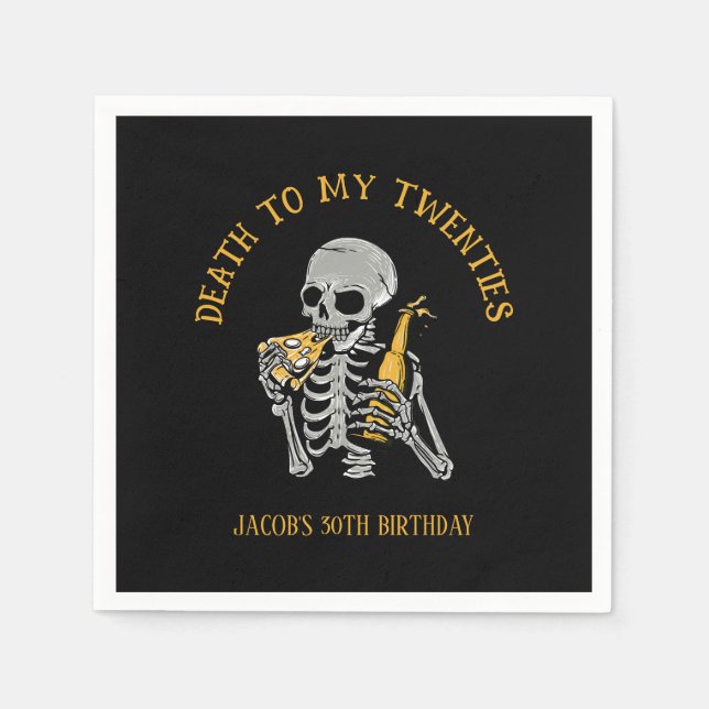 Death to My 20s Skeleton Napkin (Front)
