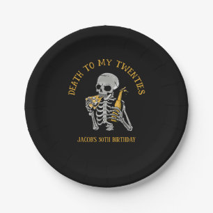 Death to My 20s Skeleton Paper Plate