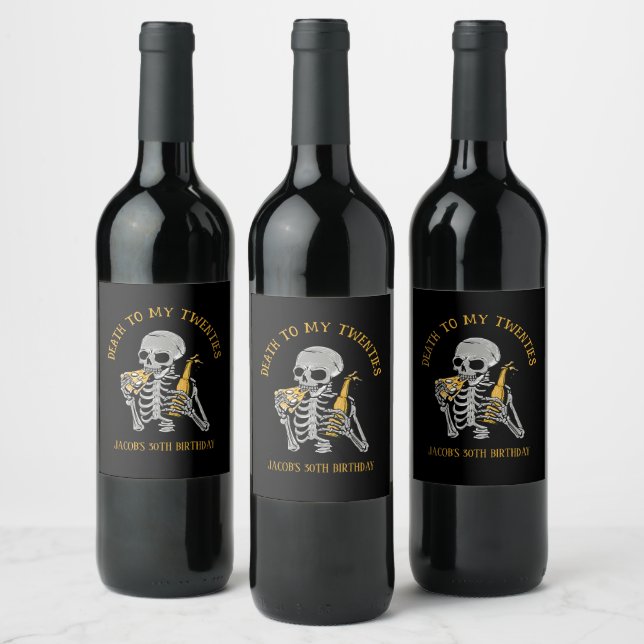 Death to My 20s  Wine Label (Bottles)