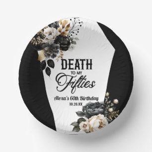 Death To My Fifties Floral 60th Birthday Party Paper Plate