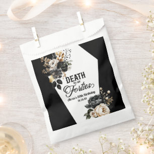 Death To My Forties Floral 50th Birthday Party Favour Bag