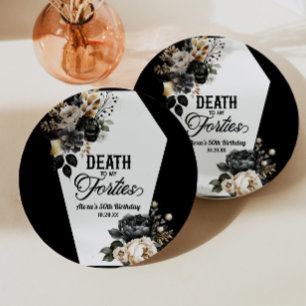 Death To My Forties Floral 50th Birthday Party Paper Plate