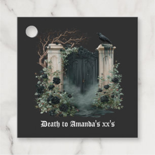 Death to My XXs Gothic Dark Floral Birthday Party Favour Tags