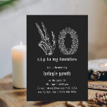 Death to My Youth Skeleton Funeral 30th Birthday Invitation<br><div class="desc">This Funny yet spooky design features a funeral theme with a skeleton hand on a black background. Personalize the invite with your details and if you want to further re-arrange the style and placement of the text, please press the "Click to customize further" button. For more products in the same...</div>