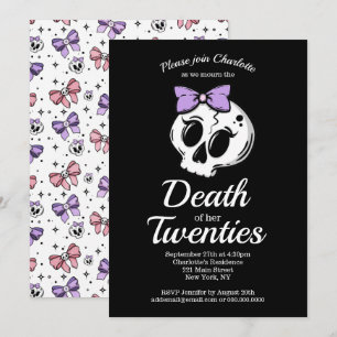 Death Twenties Coquette Aesthetic Bow 30 Birthday Invitation