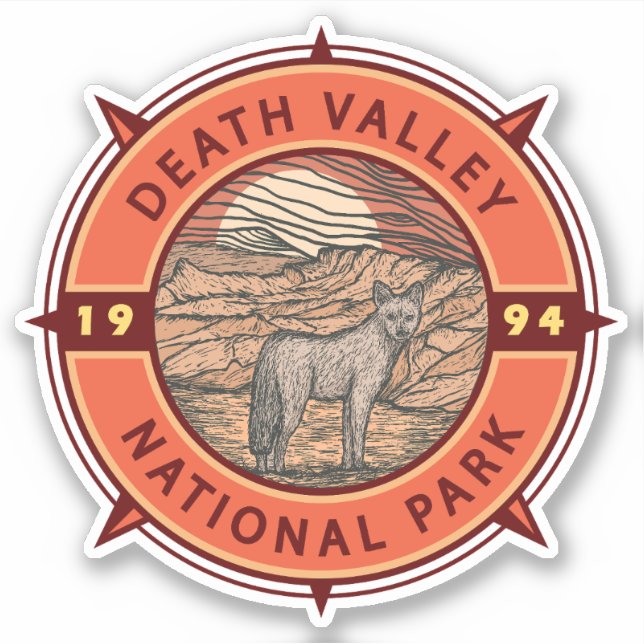 Death Valley National Park Coyote Retro Compass  (Front)