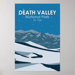 Death Valley National Park Night Sky Vintage Poster