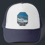 Death Valley National Park Night Sky Vintage  Trucker Hat<br><div class="desc">Death Valley vector artwork design. The park is known for Titus Canyon,  with a ghost town and colourful rocks,  and Badwater Basin’s salt flats,  North America’s lowest point.</div>