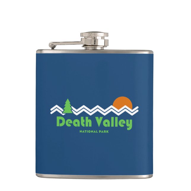 Death Valley National Park Retro Hip Flask (Front)