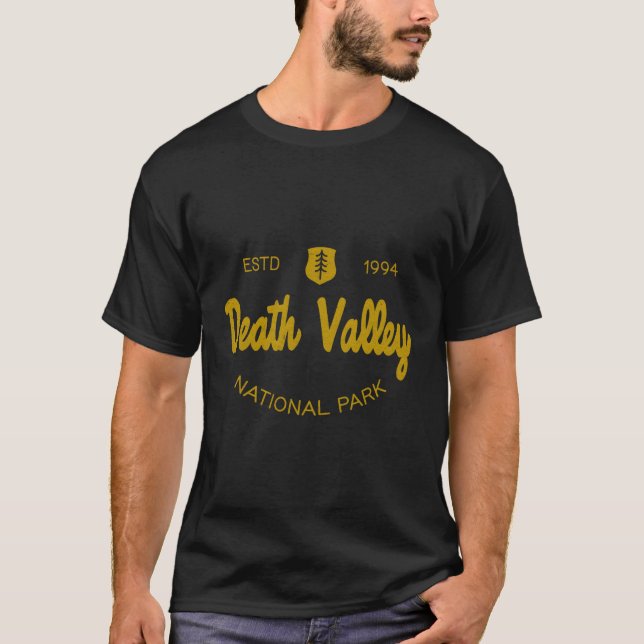 Death Valley National Park Script Style Text T-Shirt (Front)