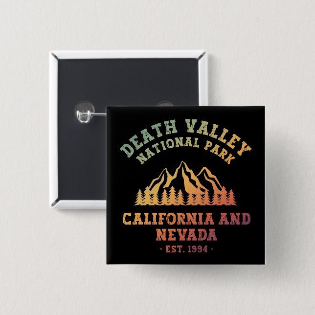Death Valley National Park USA Gradient 2 Inch Square Button (Front & Back)