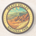 Death Valley National Park Vintage Travel Art Coaster<br><div class="desc">Death Valley vector artwork design. The park is known for Titus Canyon,  with a ghost town and colourful rocks,  and Badwater Basin’s salt flats,  North America’s lowest point.</div>