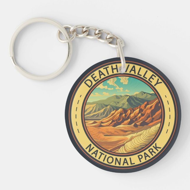 Death Valley National Park Vintage Travel Art Keychain (Front)