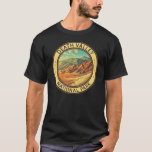 Death Valley National Park Vintage Travel Art T-Shirt<br><div class="desc">Death Valley vector artwork design. The park is known for Titus Canyon,  with a ghost town and colourful rocks,  and Badwater Basin’s salt flats,  North America’s lowest point.</div>