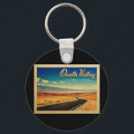 Death Valley National Park Vintage Travel Keychain<br><div class="desc">Vintage travel style Death Valley California Nevada featuring a gorgeous mountain view with winding highway into the distance.</div>