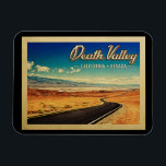 Death Valley National Park Vintage Travel Magnet<br><div class="desc">Vintage travel style Death Valley California Nevada featuring a gorgeous mountain view with winding highway into the distance.</div>