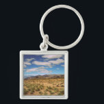 Death Valley Roadtrip Photo Keychain<br><div class="desc">I took this image of the desert in Death Valley National Park. You can see a distant mountain,  blue sky,  white clouds,  and the desert dotted with green sage brush. You can add your own photo to create a road trip keepsake.</div>