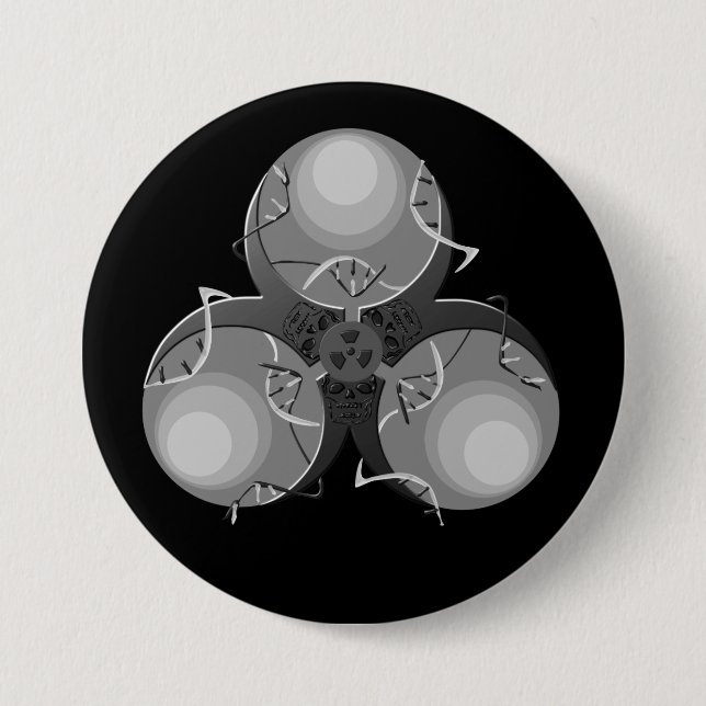 Death Virus Biohazard 3 Inch Round Button (Front)