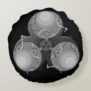 Death Virus Biohazard Round Pillow