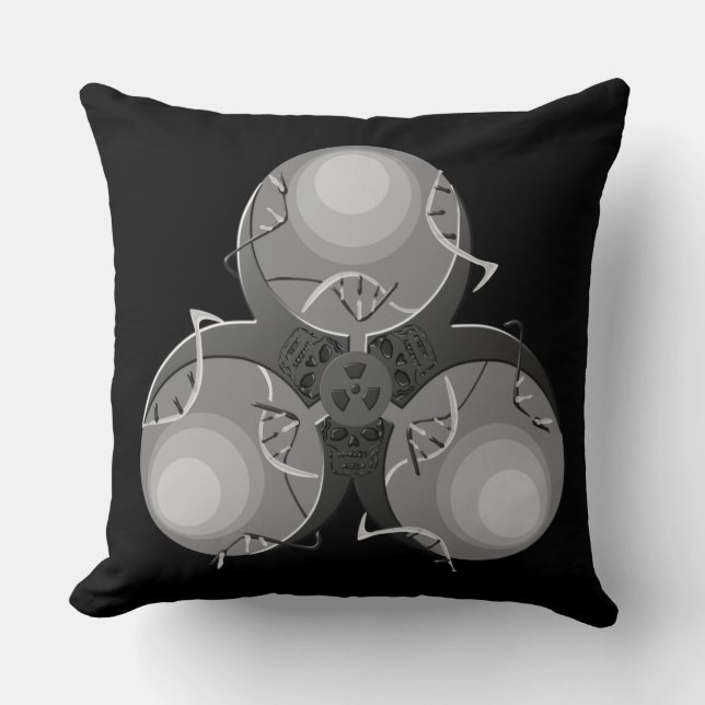 Death Virus Biohazard Throw Pillow (Front)