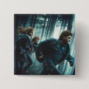 Deathly Hallows - Group Running 2 Inch Square Button