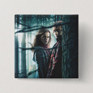 Deathly Hallows - Hermione and Ron 2 Inch Square Button