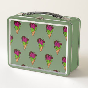 Deathly Sweet Berry Skull Ice Cream Metal Lunch Box