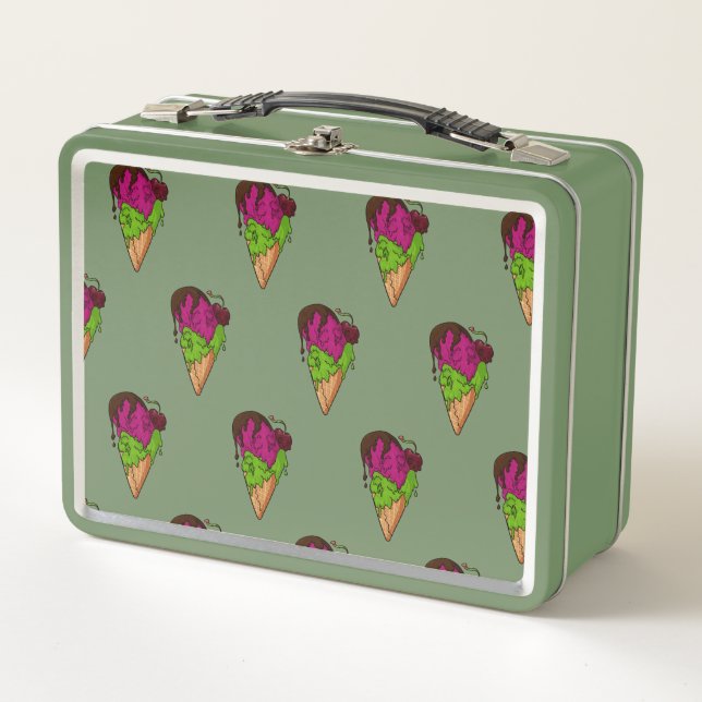 Deathly Sweet Berry Skull Ice Cream Metal Lunch Box (Front)