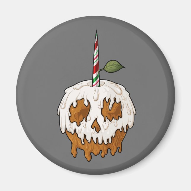 Deathly Sweet Caramel Apple Skull Magnet (Front)