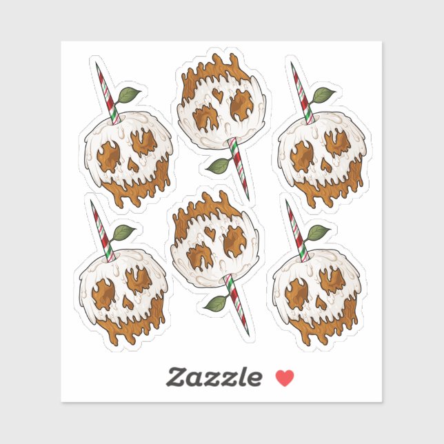 Deathly Sweet Caramel Apple Skull Sticker Set (Sheet)
