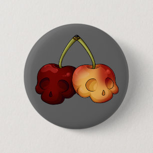 Deathly Sweet Cherry Skull 2 Inch Round Button