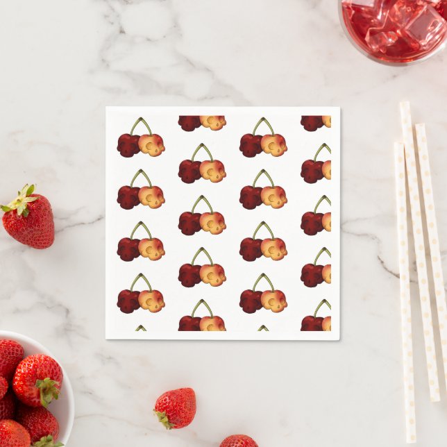 Deathly Sweet Cherry Skull Napkins (Insitu)