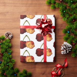 Deathly Sweet Cherry Skull Wrapping Paper
