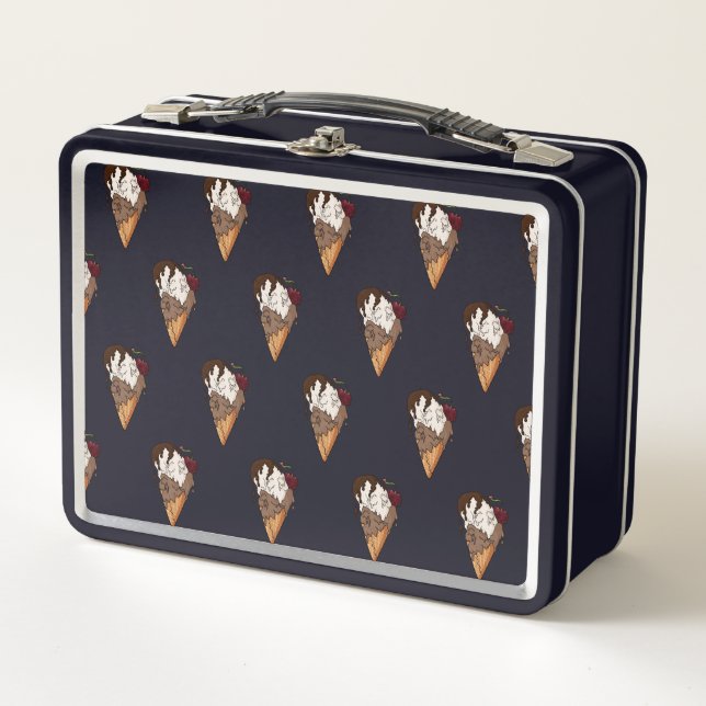 Deathly Sweet Classic Skull Ice Cream Metal Lunch Box (Front)