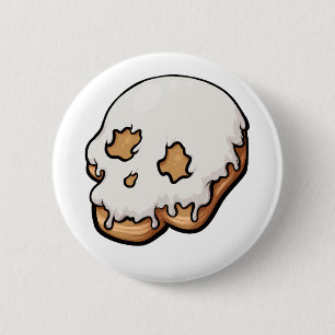 Deathly Sweet Skull Doughnut 2 Inch Round Button