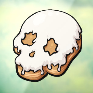 Deathly Sweet Skull Doughnut Window Cling