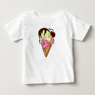 Deathly Sweet Strawberry n' Banana Skull Ice Cream Baby T-Shirt