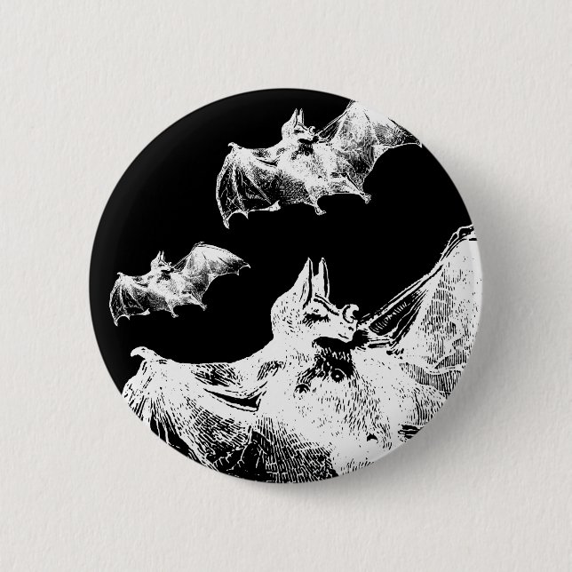 Deathrock Vampire Bats 2 Inch Round Button (Front)
