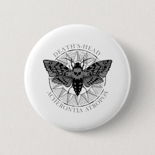 deaths head hawk moth 2 inch round button