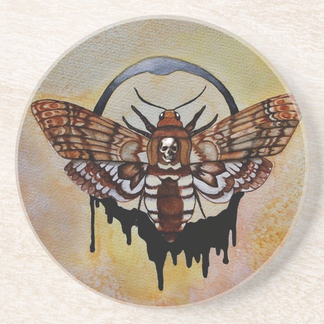 Death's Head Hawk Moth Coaster (Front)