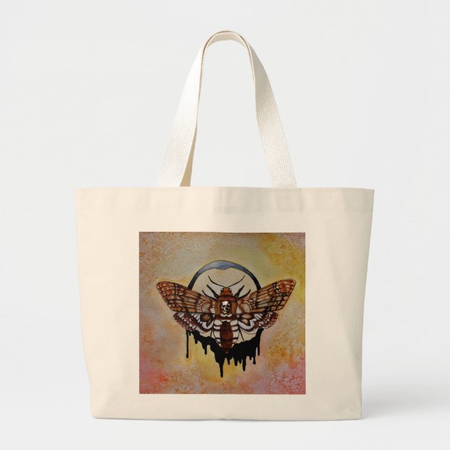Death's Head Hawk Moth Large Tote Bag (Front)