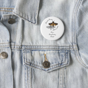 Death's Head Hawk Moth Monogram 2 Inch Round Button