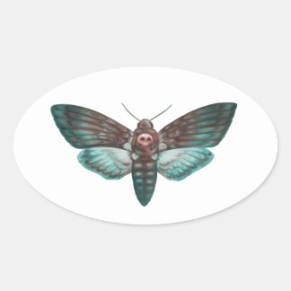 Death's-head Hawkmoth Oval Sticker