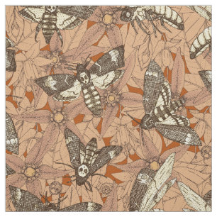 Death's-head hawkmoth rust fabric