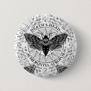 deaths head moth 2 inch round button