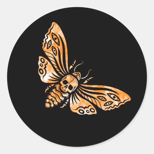 Death's Head Moth  Classic Round Sticker (Front)