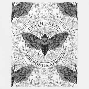 deaths head moth fleece blanket